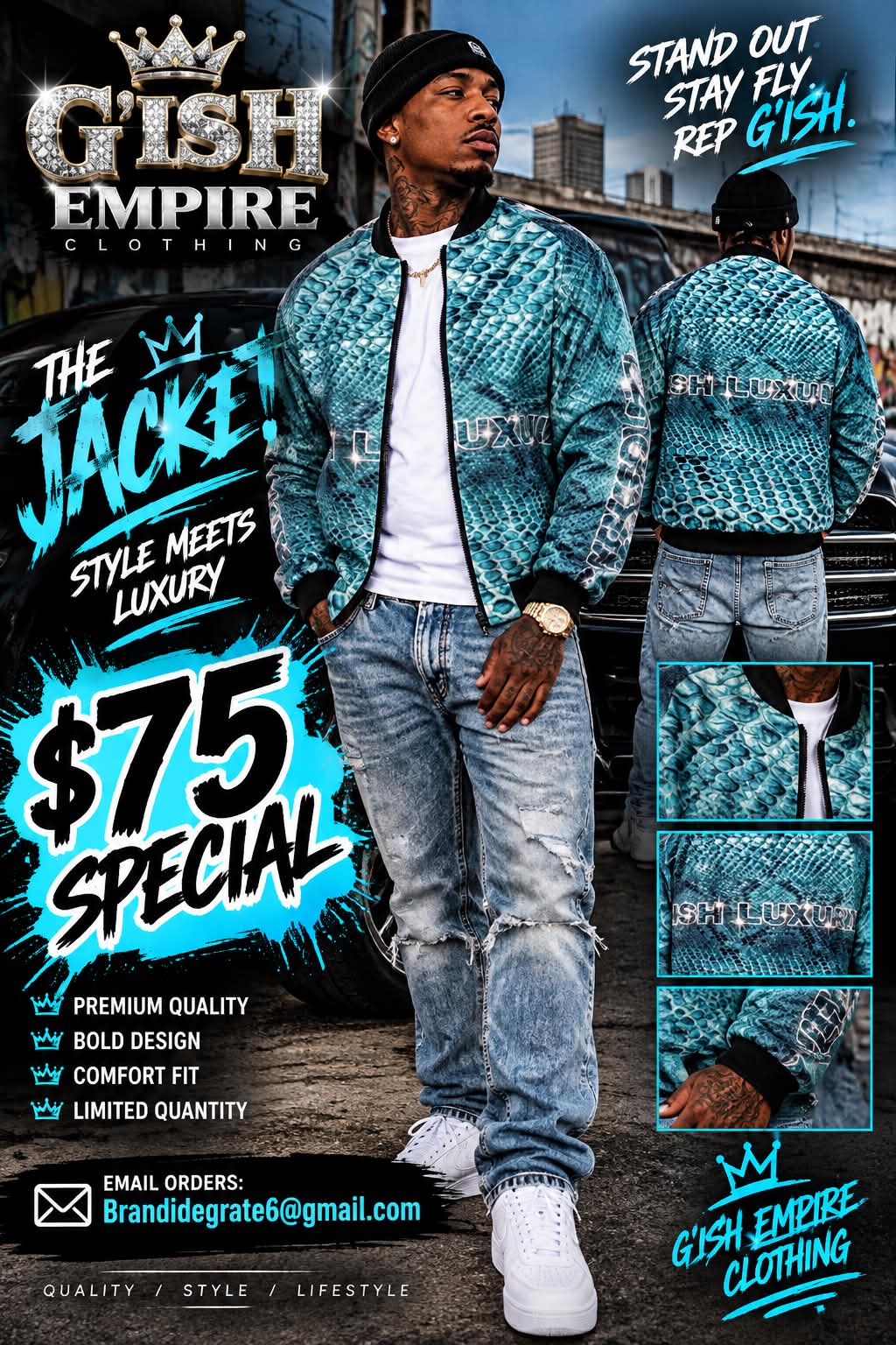 G’ish Exotic 5 Bomber Jacket Men's All-Over Print Bomber Jacket