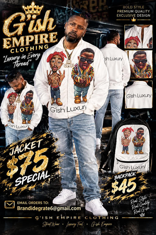 G’ish Classic Collection 2pac & Biggie Men's All-Over Print Track Jacket