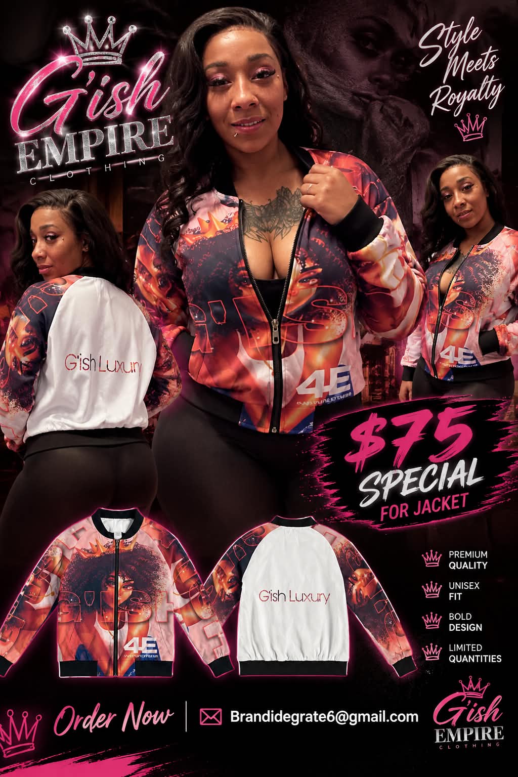 G’ish Spiritual Women's All-Over Print Bomber Jacket